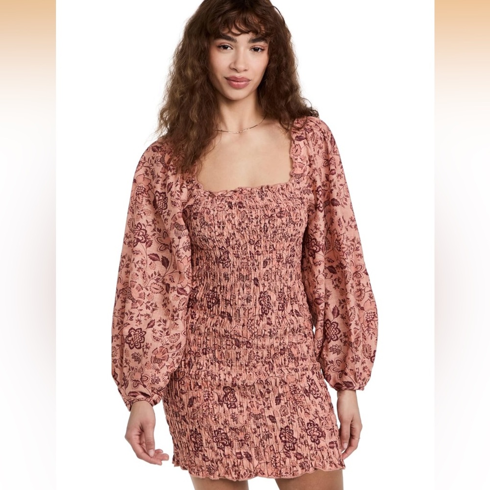 NWT Free People Smock It To Me Dress in Apricot - L